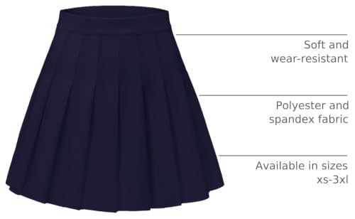 Image of Pleated Skirts for Women, High-Waisted A-Line Mini Tennis Skater Skirt | Easy pull-on elastic waist, Clean solid color, School uniform outfits, Cheerleader outfits, Everyday campus wear
