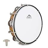 EASTROCK 8 inch Tambourine Adjustable for Adults Hand Held Plastic Tambourines Double Row Metal Jingles Percussion Musical Instrument 8 inch deep