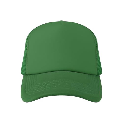 Image of TopTie Blank 5 Panel Trucker Hat Foam Front Mesh Back 2 Tone Trucker Snapback Hat
