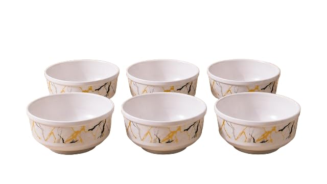 Image of Ariya 4.5 Inch Melamine French Bowls Black Gold Harmony Collection Set of 6