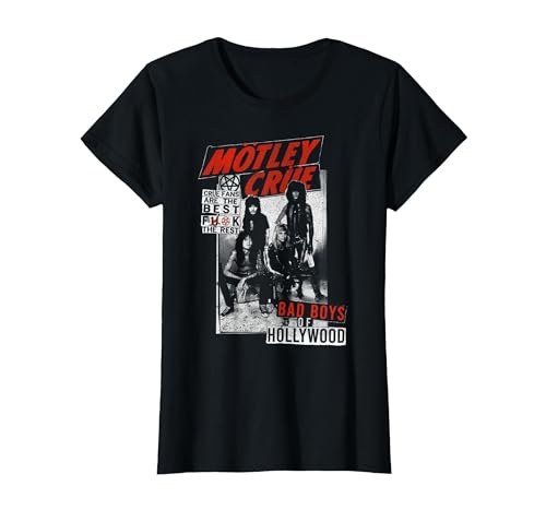 Mötley Crüe Bad Boys of Hollywood T-Shirt, Women, Black, Small