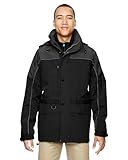 North End Men's 3-in-1 Two-Tone Zip-Off Hood Parka, Black 703, Medium