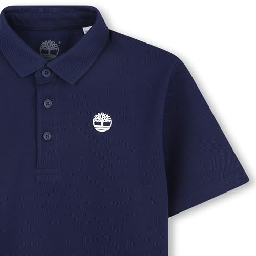 Image of Timberland Boys School Uniform Short Sleeve Pique Cotton Knit Polo Shirt, Kids Button Closure Premium Breathable Polo