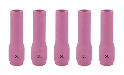 Long Alumina Nozzle Cups for TIG Welding Torches Series 9/20/25 with Standard Set-Up and 17/18/26 with Stubby Set-Up - Model: 796F72 - #5 (5/16