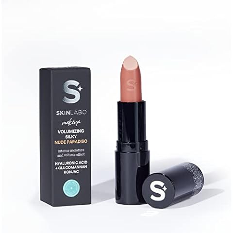SkinLabo - Volumizing Silky Nude Paradiso. Creamy, moisturising lipstick with high coverage for plumped and voluminous lips. 4.6 ml Cover