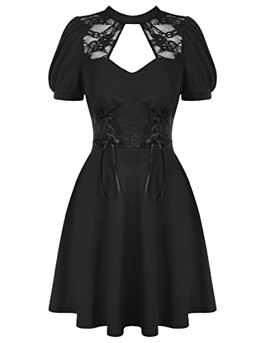 SCARLET DARKNESS Mittelalter Damen Abendkleid Hollow Out Korsett Cosplay...