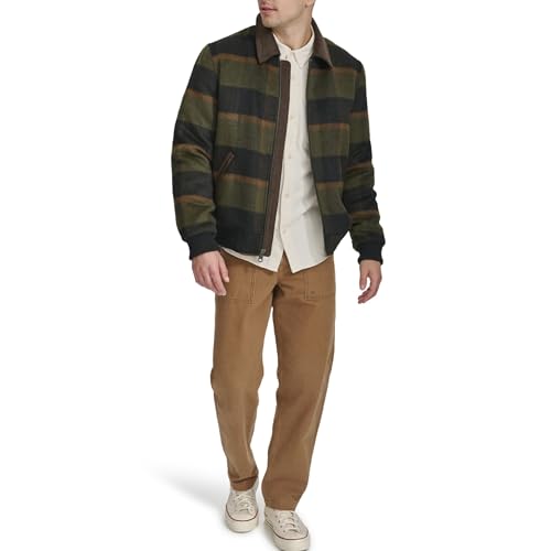 Image of Levi's Men's Mixed Media Western Plaid Bomber Jacket