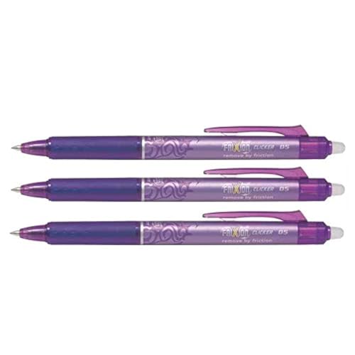 PILOT FriXion Ball Clicker Nachfüllminen, 0,25 Mm Feine Spitze, Violett | 5 Stück Im Pack