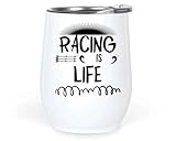 Gift Idea Funny Gift for Car Racers - Racing Parts - Gift Idea for Racing Enthusiasts - Natural 12 Oz White Stainless Steel Tumbler