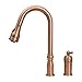 Copper Single-Handle Kitchen Sink Faucet with Pull Down Sprayer, One-Handle High Arc Pull Down Kitchen Faucet with in-Deck Handle