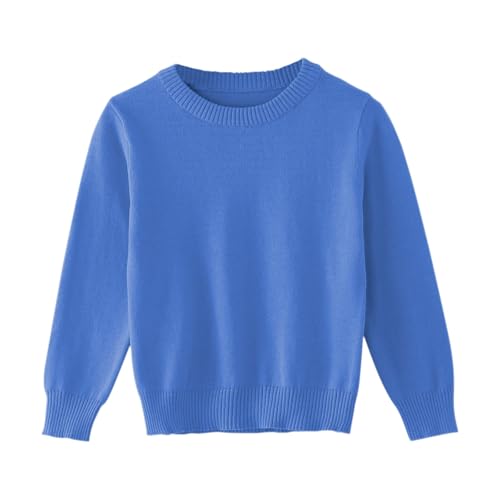 Kids Knit Pullover Sweater Loose Soft Crew Neck Sweater Clothes Boys Girls Fall Casual Lined Sweatshirts Tops Clothes
