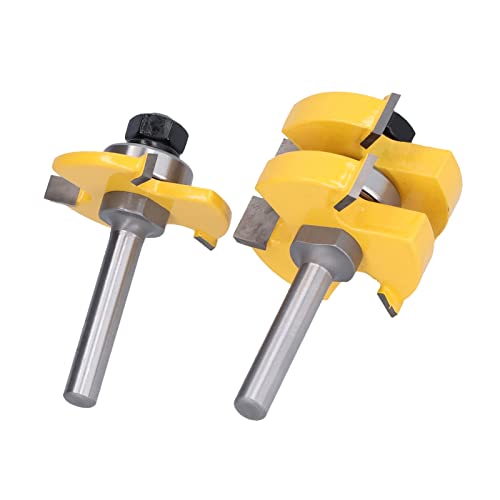 Cocoarm Jeu de Fraises à Rainurer à Tige de 8 Mm, Fraise à Bois avec Revêtement PTFE Résistant à la Chaleur avec Boîtes de Rangement, Coupe Précise pour Bois, contreplaqué, MDF, Panneaux de Particules