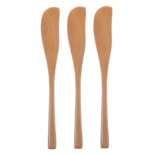 PHENOFICE Spatola Per Crema in Legno Set Da 3 Pezzi Manico Ergonomico Per Uso in Cucina