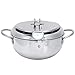 3,4L Garnek do Smażenia Frytkownica ze Stali Nierdzewnej z Termometrem i Stojakiem do Odprowadzania Oleju do Kuchni(Large oil pan-3.4L (24CM))