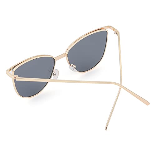FEISEDY Women Vintage Cat Eye Square Sunglasses Delicate Metal Frame Trendy Eyewear B23062