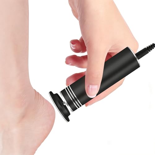 Electric Foot Callus Remover Adjustable Speed Electronic Hard Skin Remover Machine with 60pcs Replaceable Sandpaper Discs (Black)