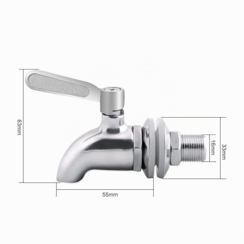 Miniatura 2 de Vicloon Grifo Dispensador De Bebidas De Repuesto, Acero Inoxidable Barril,Espiga, Para Cerveza - 16mm