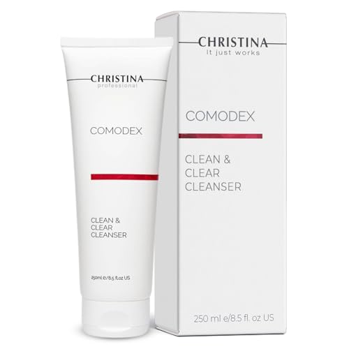 Christina - Comodex Clean & Clear Face Wash – Gentle Facial Cleanser for Oily & Combination Skin – Removes Makeup & Impurities – Hydrating Foaming Gel Cleanser with Citric Acid & Lycopene – 250ml