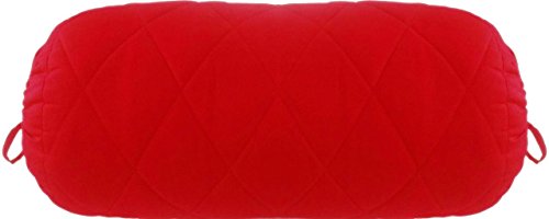 Saffron Quilted Bolster Pillowcase Decorative Neckroll Bolster Round Pillow Cover 6 Inch Diameter X 26 Inch Long (15 Cm Diameter X 66 Cm Length) Red Removable Cover #TOP1