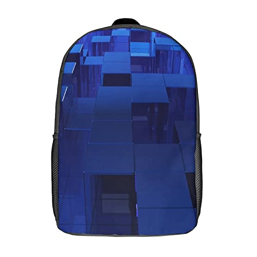 Sac à dos scolaire enfants mode grand format 17 pouces imprimé 3D Cube unisexe