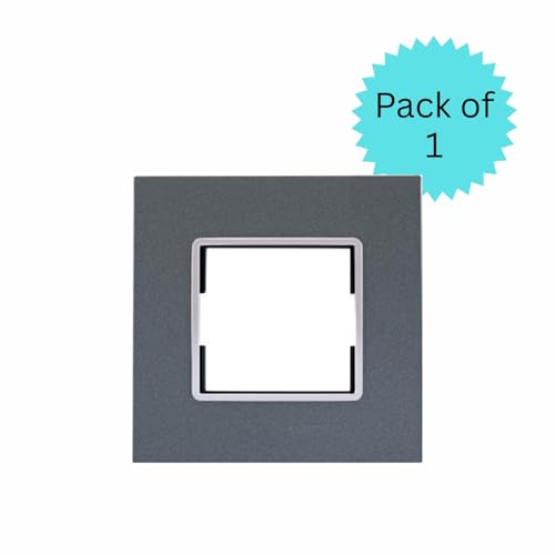 Image of Anchor by Panasonic Penta Modular Gina 2 Module Plate with Chrome Collar for Switch Board, 10 Years on Site Warranty (Black, 65802B)