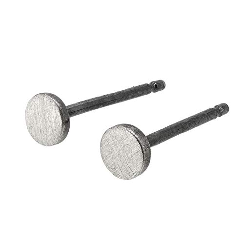 Teeny Tiny Smooth Dot Stud Earrings Antiqued Sterling Silver Handmade in USA