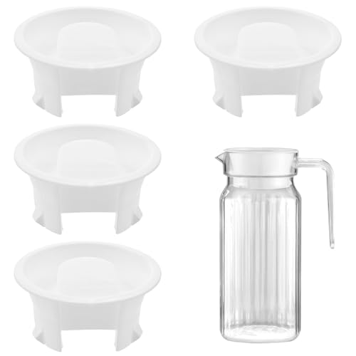 4 PACK Water Pitcher Lids, Pitcher Lids Plastic Dust-Proof Splash Resistant Stoppers Covers, Beverage Serveware, for Beverage Carafe Glass Pouring Pitcher