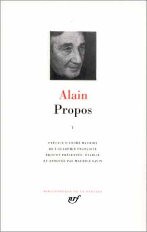 Alain : Propos, tome 1