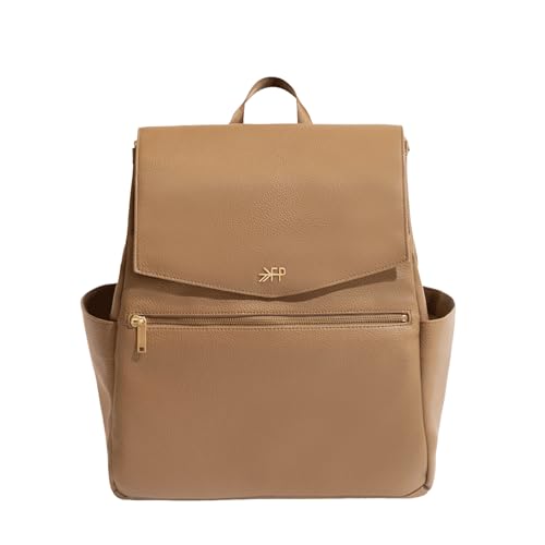 Image of Freshly Picked Classic II Diaper Bag Backpack, Wipeable Vegan Leather With Changing Pad, Convertible (Toffee V2)