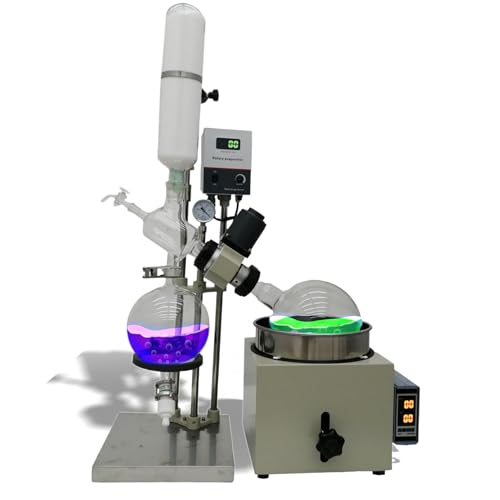 IntXanth 5L Rotary Evaporator, 110V/1540W Lab Rotavap with Temperature-Controlled Water Bath, 0-120rpm Speed, Lab Evaporator Manual Lifting