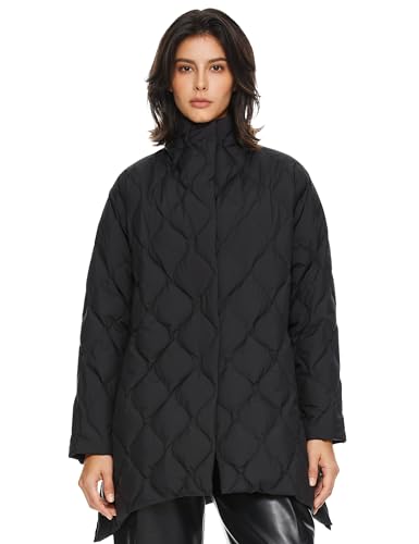 Orolay Women's Oversized Quilted Down Jacket Lightweight Puffer Casual Coat Long-Sleeve Padded Insulated with Pockets