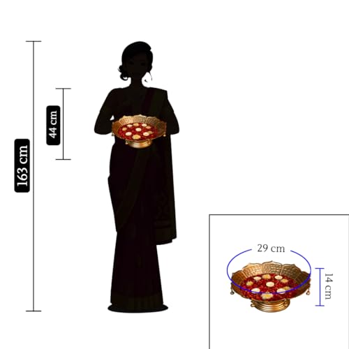 Iron Urli Bowl For Home Decor & Table Decoration | Floating Flowers, Tealight Candles Water Bowl For Diwali Pooja And Other Festivals | Gift For House Warming Ceremony (Medium), 620 Ml