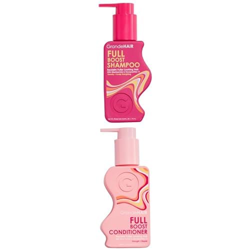 Grande Cosmetics Shampoo & Conditioner For Women, Cleanses, Exfoliates & Reduces Fallout For Fuller Looking Hair, Sulfate-Free, Travel Size