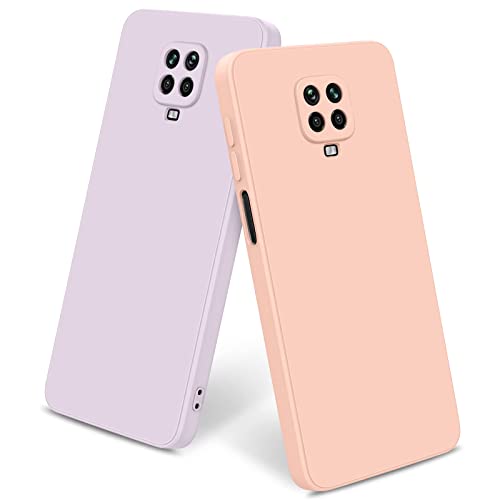 Moviles NAGAO 2Pack Fundas para Xiaomi Redmi Note 9S / 9Pro / 9Pro MAX,Funda de Liquida Silicona con Forro de Microfibra Suave...