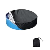 Cubierta de piscina al aire libre, plegable, resistente a los rayos UV, cubierta redonda para jacuzzis, tapa inflable de plástico para jardín para piscina de perro, 160 x 30 cm