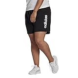 adidas Women's Standard Essentials Slim Logo Shorts, Core Black/White, X-Large