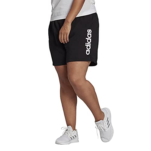 adidas Women s Standard Essentials Slim Logo Shorts, Black White, X-Small