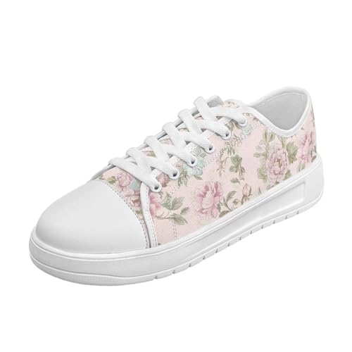 Tennis Canvas Shoes for Women White Sole Canvas Sneakers Womens Fashion Classic Lace Up Walking Shoes