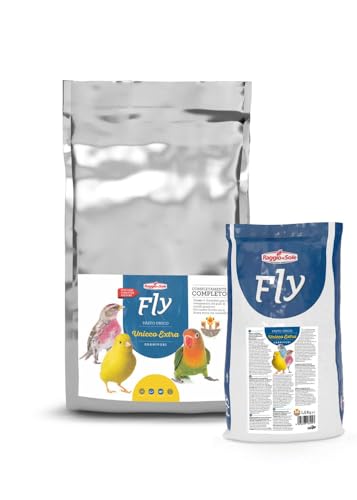 COMPOSIZIONE COMPLETA: Pasto unico senza coloranti, specificamente formulato per uccelli granivori come canarini, fringillidi ed esotici