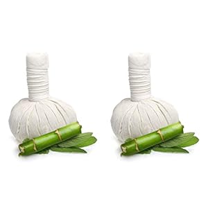 Thai Herbal Compress Ball 100% Natural Herbs Aroma Massage Spa Product (Pack of 2)
