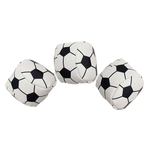 Kisangel 3pcs Football Designed Sandbag Round Small Bean Bag for Kids Ideal for Juggling Sports and Outdoor Activities Funny Backyard and