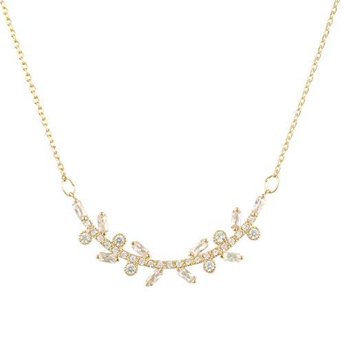 Chaîne de clavicule branche d'olivier en cristal pour cadeau femme