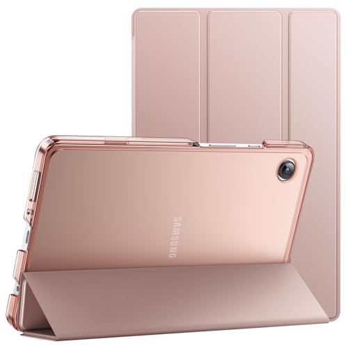 JETech Case for Samsung Galaxy Tab A11 / Tab A9 8.7-Inch 2025/2023, Slim Translucent Back Tri-Fold Folio Stand Protective Tablet Cover (Rose Gold)