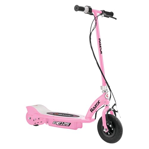 Razor E125 Kids Electric Scooter Ride-On, 10 Mph Speed, 40 Min Battery Life, Ages 8+, Pink