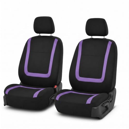Image of FH Group Car Seat Covers Front Set in Cloth - Car Seat Covers for Low Back Car Seats with Removable Headrest,Universal Fit,Automotive SeatCovers,Washable Car SeatCover for SUV,Sedan,Van Purple