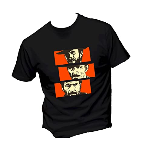  T-Shirt Uomo Cotone Basic Super vestibilità Top qualità - Il Brutto Il Buono Il Cattivo - Divertente Humor Made in Italy (M, Nero)