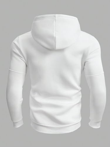 MakeMeChic Men's Zip Up Sports Hoodie Tops Long Sleeve Plain Athletic Sweatshirts2