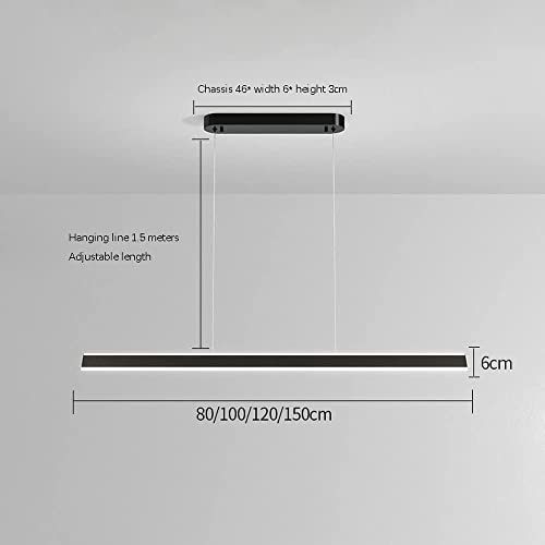 Zhi Ben Lustres, Plafonnier LED linéaire Moderne à Longue Bande en Aluminium, luminaire de Table à Manger Minimaliste for Bureau, Cuisine, îlot, doré, 150 cm(Dark,120CM) – vue 4