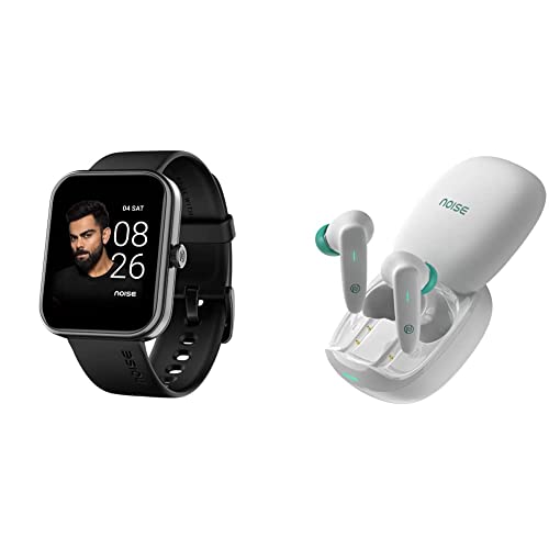 Image of Noise Pulse 2 Max Advanced Bluetooth Calling Smart Watch & Buds VS402 in-Ear Truly Wireless Earbuds with 50H of Playtime, Low Latency, Quad Mic with ENC, Instacharge(10 min=120 min) (Neon White)