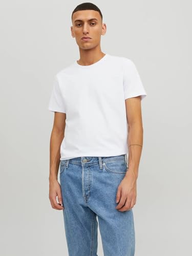 JACK & JONES Herren JJBASIC O-Neck Tee SS, White/C W. White + 2 x Dark NA, S – Ansicht 3